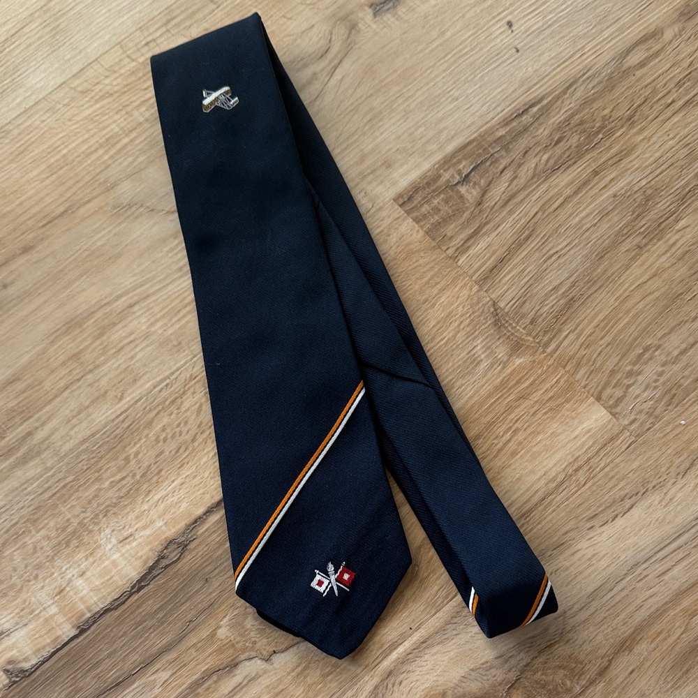 Prince Consort Men's Air Force Museum Navy Tie with Wright Flyer